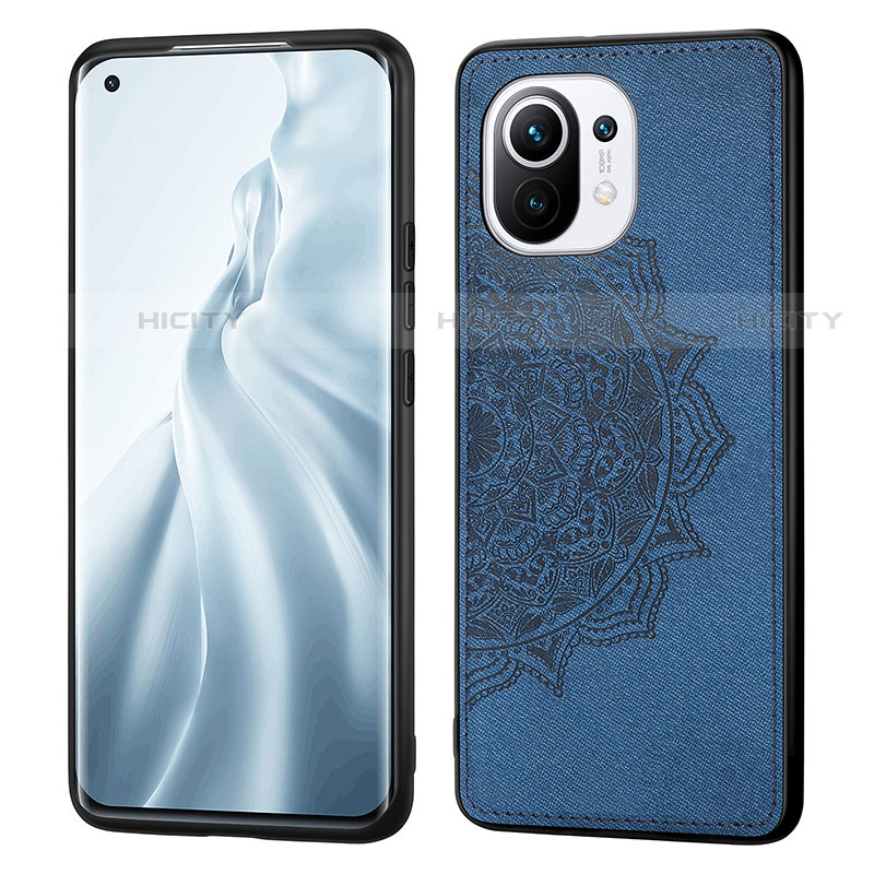 Funda Silicona Carcasa Ultrafina Goma con Magnetico A07 para Xiaomi Mi 11 Lite 5G NE Azul