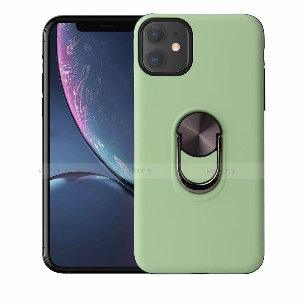 Funda Silicona Carcasa Ultrafina Goma con Magnetico Anillo de dedo Soporte A01 para Apple iPhone 11