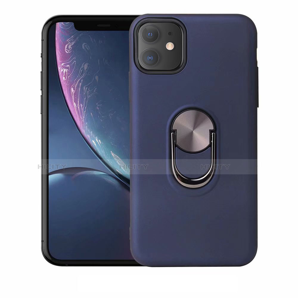 Funda Silicona Carcasa Ultrafina Goma con Magnetico Anillo de dedo Soporte A01 para Apple iPhone 11