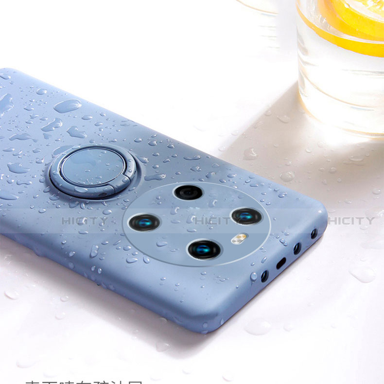 Funda Silicona Carcasa Ultrafina Goma con Magnetico Anillo de dedo Soporte A01 para Huawei Mate 40