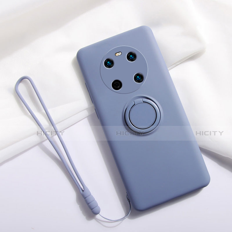 Funda Silicona Carcasa Ultrafina Goma con Magnetico Anillo de dedo Soporte A01 para Huawei Mate 40