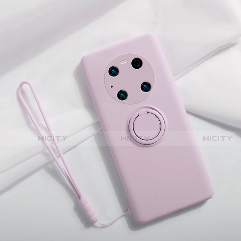 Funda Silicona Carcasa Ultrafina Goma con Magnetico Anillo de dedo Soporte A01 para Huawei Mate 40 Pro