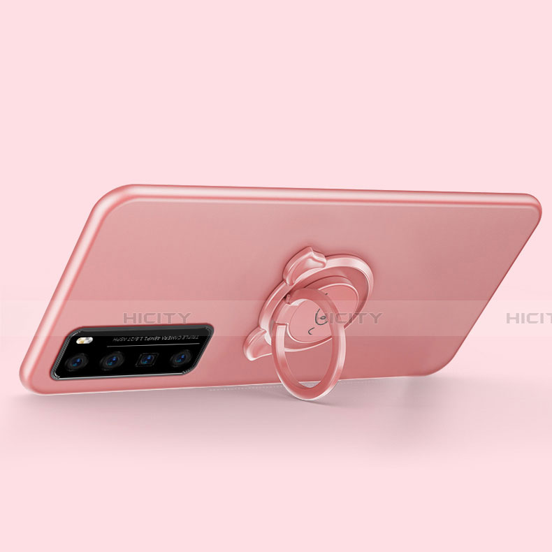 Funda Silicona Carcasa Ultrafina Goma con Magnetico Anillo de dedo Soporte A01 para Huawei Nova 7 5G