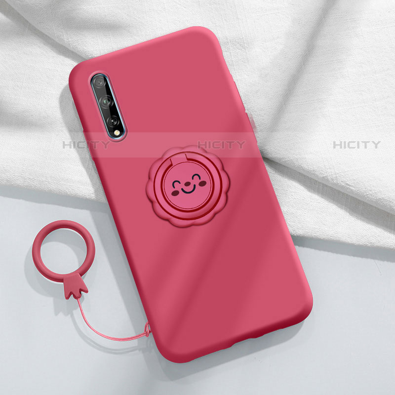 Funda Silicona Carcasa Ultrafina Goma con Magnetico Anillo de dedo Soporte A01 para Huawei P smart S