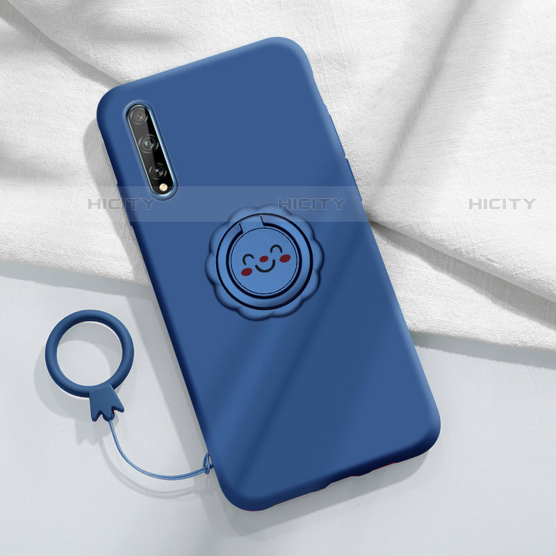 Funda Silicona Carcasa Ultrafina Goma con Magnetico Anillo de dedo Soporte A01 para Huawei P smart S