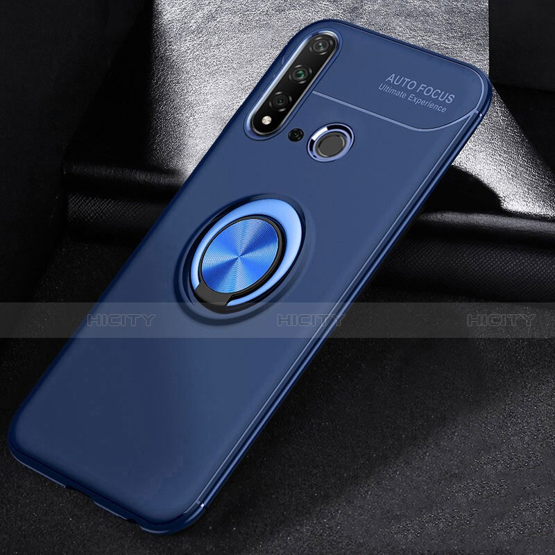 Funda Silicona Carcasa Ultrafina Goma con Magnetico Anillo de dedo Soporte A01 para Huawei P20 Lite (2019)