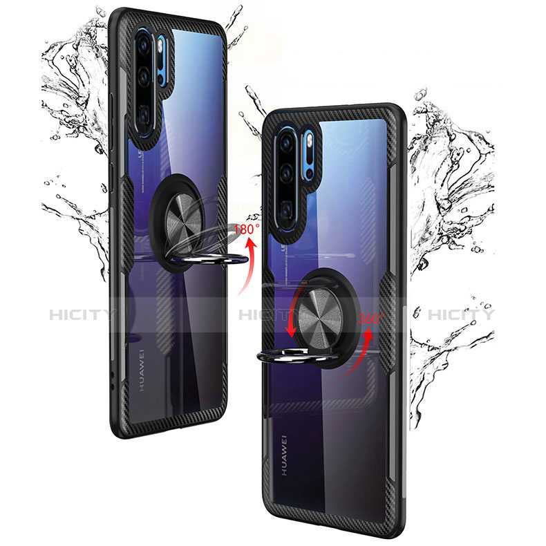 Funda Silicona Carcasa Ultrafina Goma con Magnetico Anillo de dedo Soporte A01 para Huawei P30 Pro