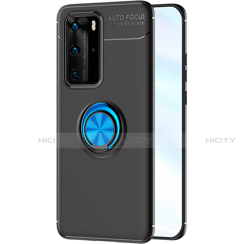 Funda Silicona Carcasa Ultrafina Goma con Magnetico Anillo de dedo Soporte A01 para Huawei P40 Pro