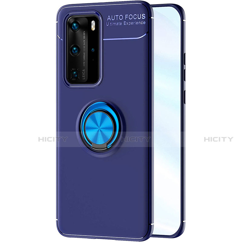 Funda Silicona Carcasa Ultrafina Goma con Magnetico Anillo de dedo Soporte A01 para Huawei P40 Pro