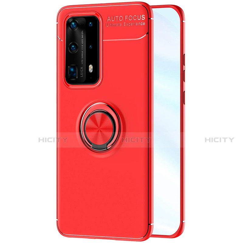 Funda Silicona Carcasa Ultrafina Goma con Magnetico Anillo de dedo Soporte A01 para Huawei P40 Pro+ Plus