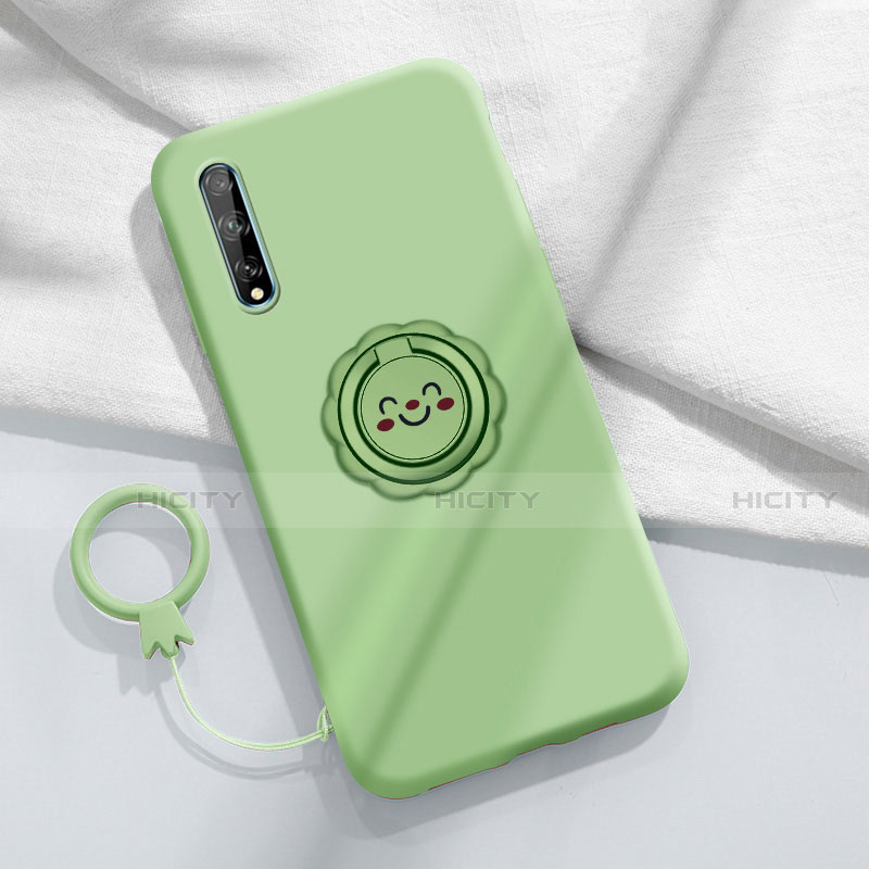 Funda Silicona Carcasa Ultrafina Goma con Magnetico Anillo de dedo Soporte A01 para Huawei Y8p