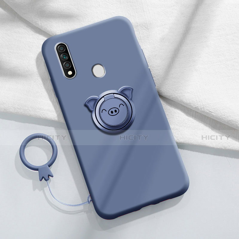 Funda Silicona Carcasa Ultrafina Goma con Magnetico Anillo de dedo Soporte A01 para Oppo A31