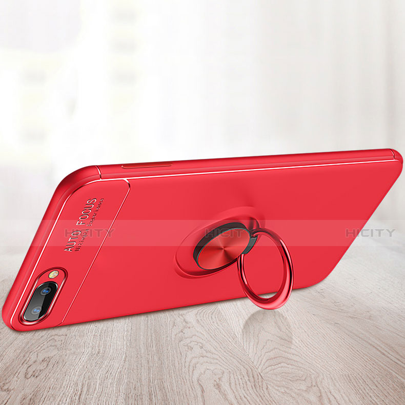 Funda Silicona Carcasa Ultrafina Goma con Magnetico Anillo de dedo Soporte A01 para Oppo AX5