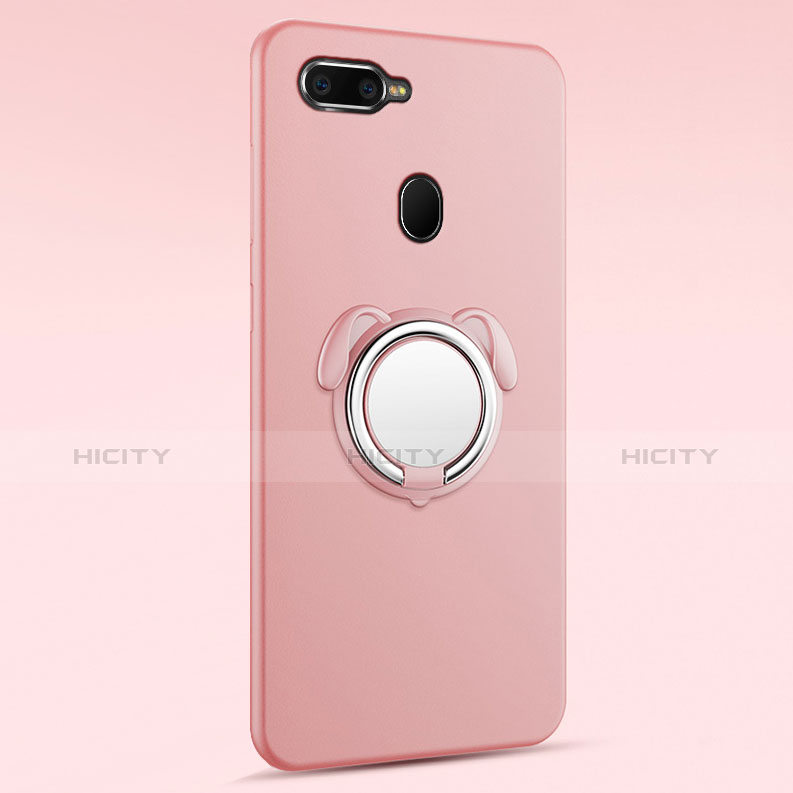 Funda Silicona Carcasa Ultrafina Goma con Magnetico Anillo de dedo Soporte A01 para Oppo AX7