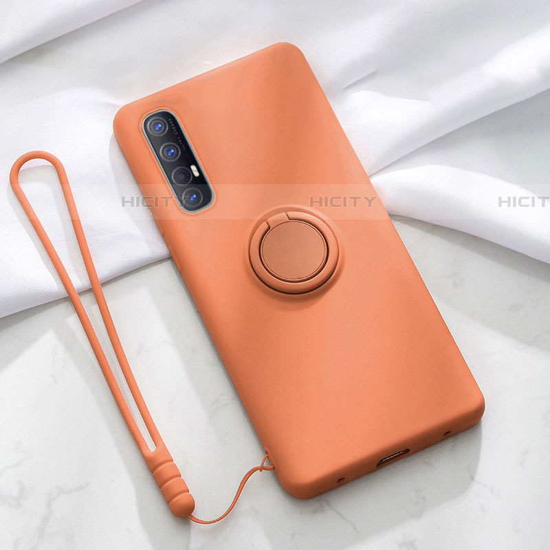 Funda Silicona Carcasa Ultrafina Goma con Magnetico Anillo de dedo Soporte A01 para Oppo Find X2 Neo