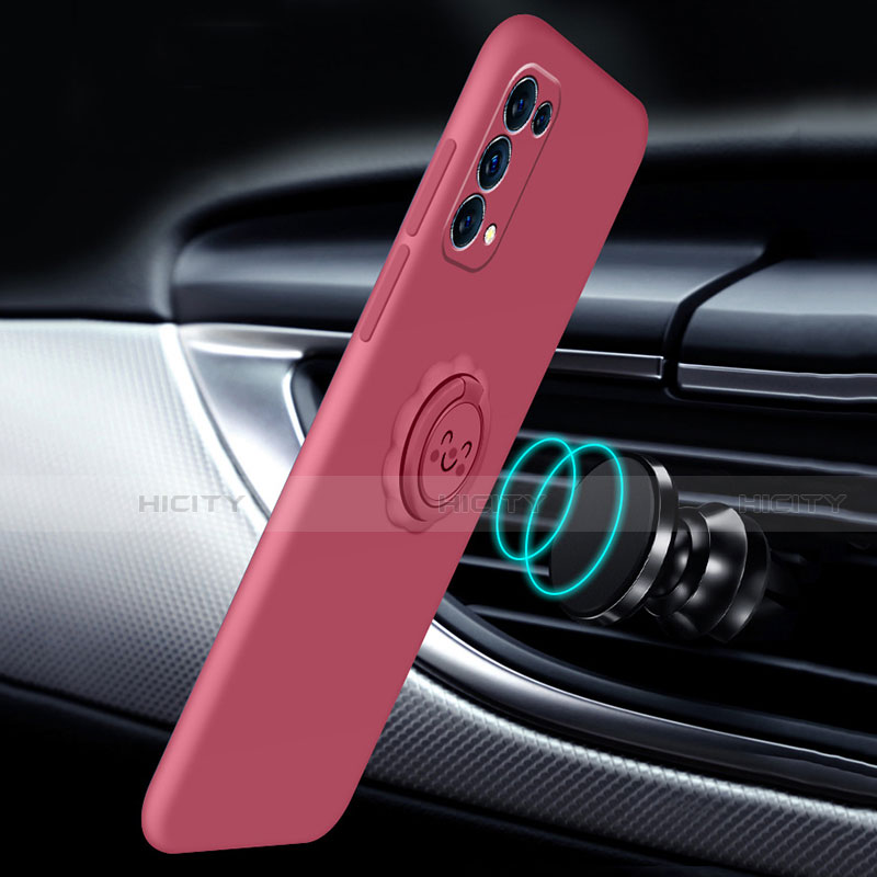 Funda Silicona Carcasa Ultrafina Goma con Magnetico Anillo de dedo Soporte A01 para Oppo Find X3 Lite 5G