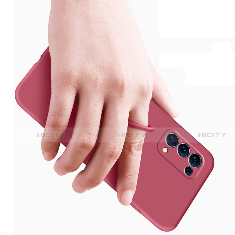 Funda Silicona Carcasa Ultrafina Goma con Magnetico Anillo de dedo Soporte A01 para Oppo Find X3 Lite 5G