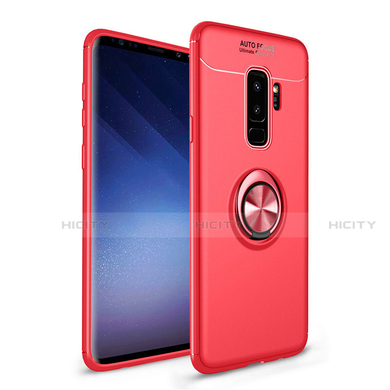 Funda Silicona Carcasa Ultrafina Goma con Magnetico Anillo de dedo Soporte A01 para Samsung Galaxy S9 Plus