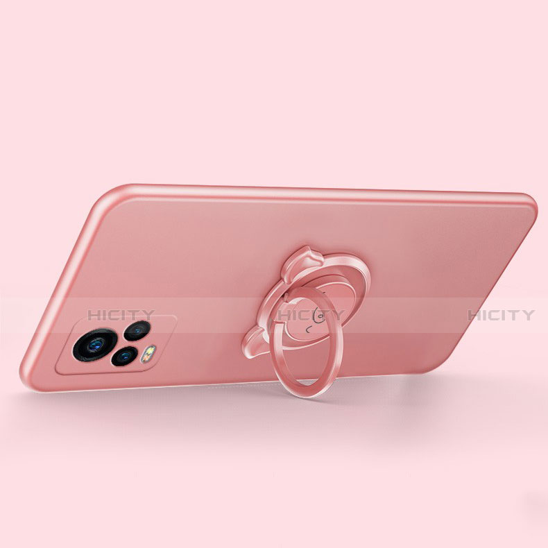 Funda Silicona Carcasa Ultrafina Goma con Magnetico Anillo de dedo Soporte A01 para Vivo V20 Pro 5G