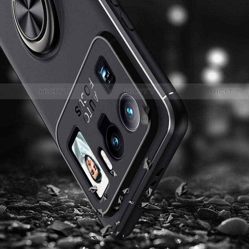 Funda Silicona Carcasa Ultrafina Goma con Magnetico Anillo de dedo Soporte A01 para Xiaomi Mi 11 Ultra 5G