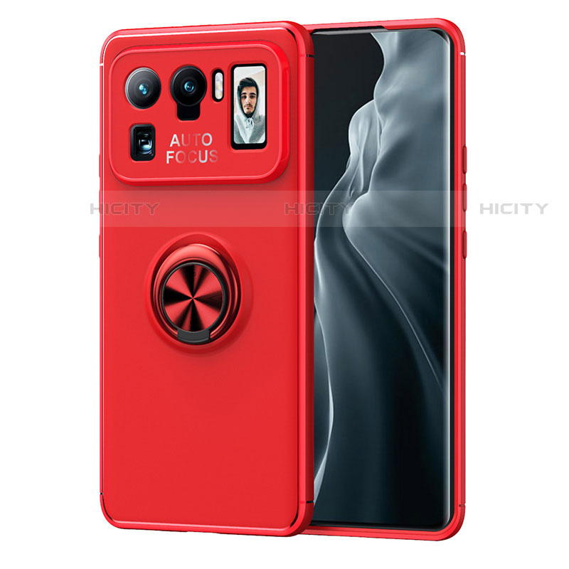 Funda Silicona Carcasa Ultrafina Goma con Magnetico Anillo de dedo Soporte A01 para Xiaomi Mi 11 Ultra 5G