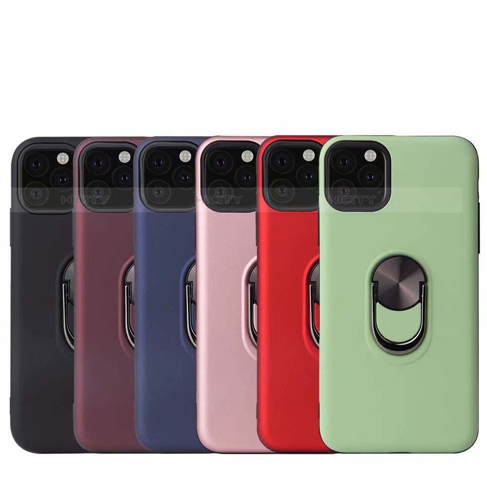 Funda Silicona Carcasa Ultrafina Goma con Magnetico Anillo de dedo Soporte A02 para Apple iPhone 11 Pro