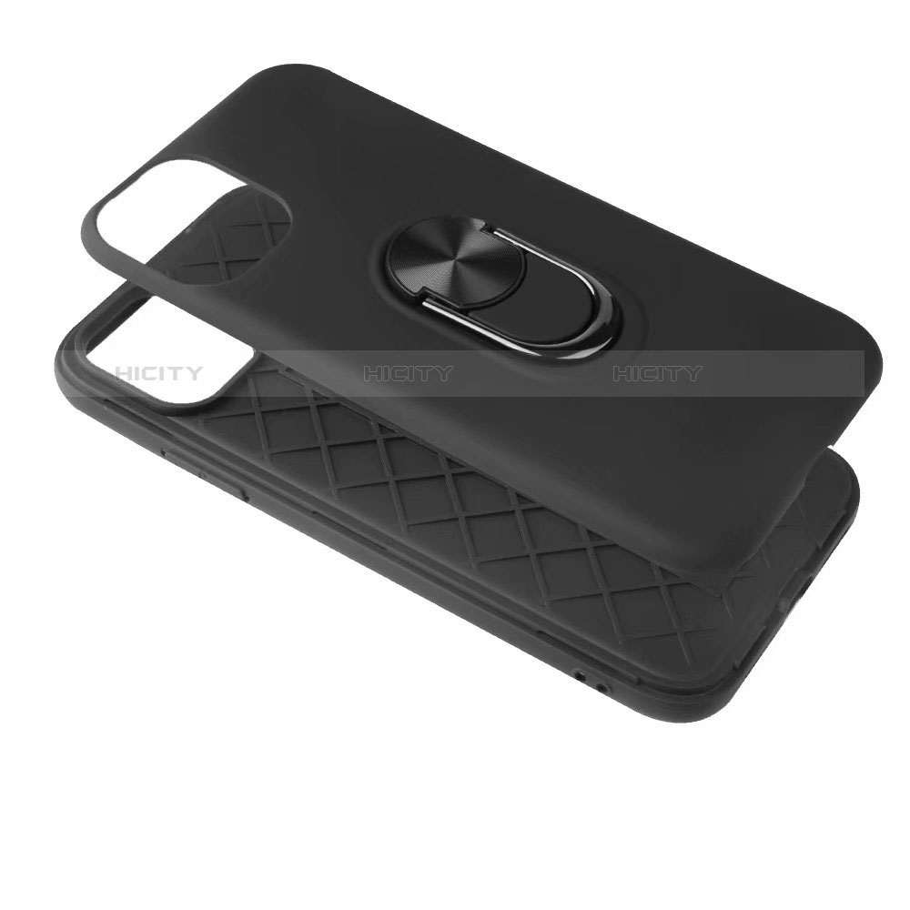 Funda Silicona Carcasa Ultrafina Goma con Magnetico Anillo de dedo Soporte A02 para Apple iPhone 11 Pro Max