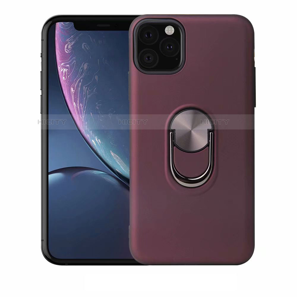 Funda Silicona Carcasa Ultrafina Goma con Magnetico Anillo de dedo Soporte A02 para Apple iPhone 11 Pro Max