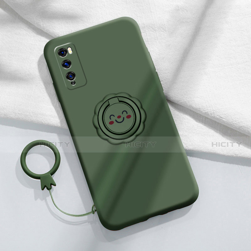 Funda Silicona Carcasa Ultrafina Goma con Magnetico Anillo de dedo Soporte A02 para Huawei Enjoy Z 5G