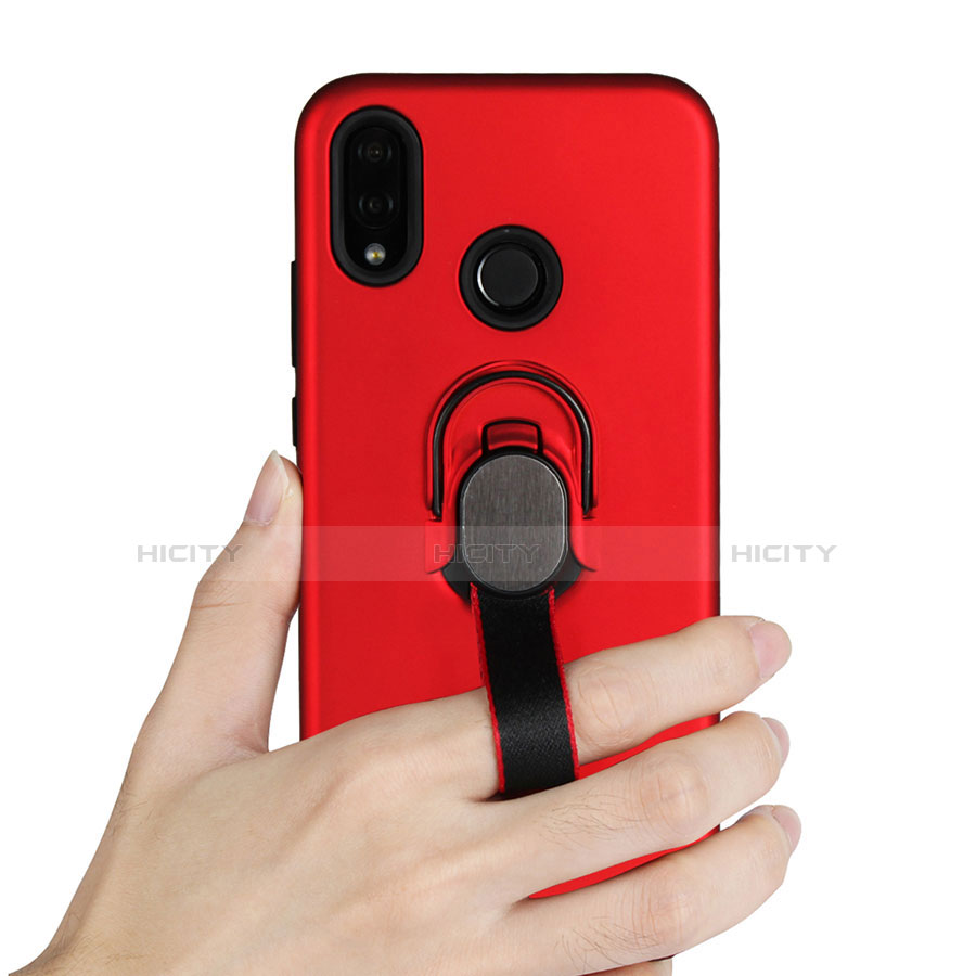 Funda Silicona Carcasa Ultrafina Goma con Magnetico Anillo de dedo Soporte A02 para Huawei P20 Lite