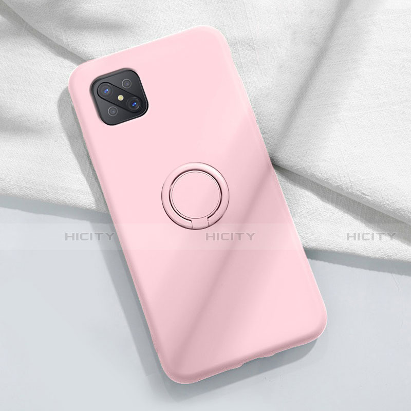 Funda Silicona Carcasa Ultrafina Goma con Magnetico Anillo de dedo Soporte A02 para Oppo A92s 5G