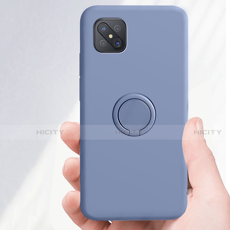 Funda Silicona Carcasa Ultrafina Goma con Magnetico Anillo de dedo Soporte A02 para Oppo A92s 5G