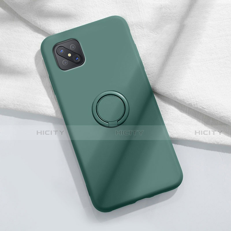 Funda Silicona Carcasa Ultrafina Goma con Magnetico Anillo de dedo Soporte A02 para Oppo Reno4 Z 5G