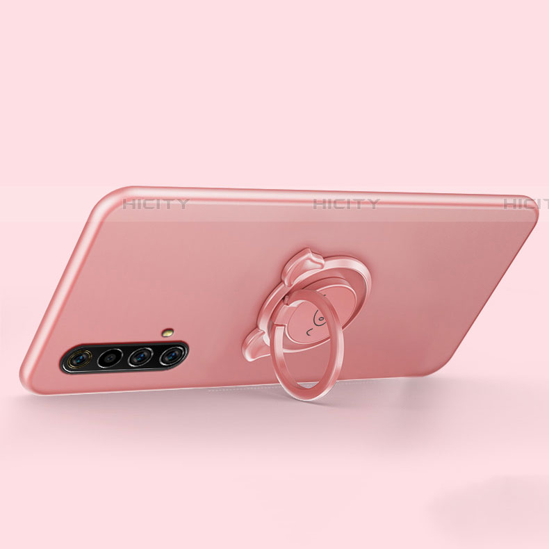 Funda Silicona Carcasa Ultrafina Goma con Magnetico Anillo de dedo Soporte A02 para Realme X50t 5G