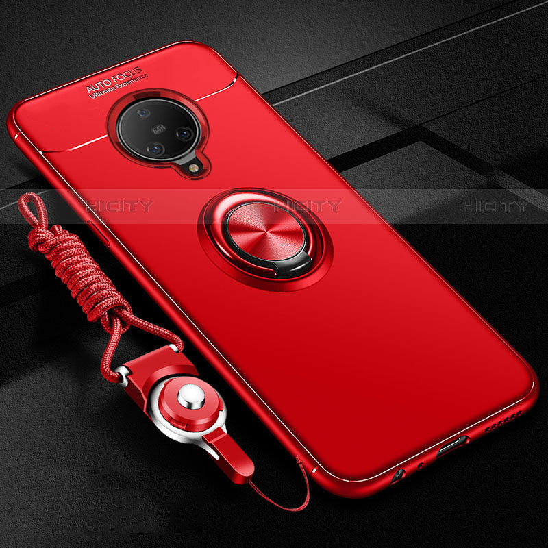 Funda Silicona Carcasa Ultrafina Goma con Magnetico Anillo de dedo Soporte A02 para Vivo Nex 3 5G Rojo