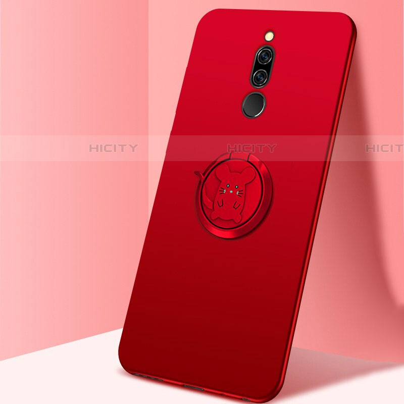 Funda Silicona Carcasa Ultrafina Goma con Magnetico Anillo de dedo Soporte A02 para Xiaomi Redmi 8