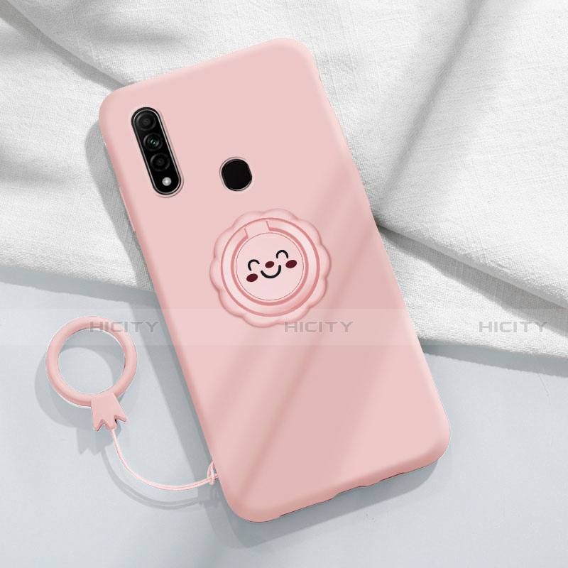 Funda Silicona Carcasa Ultrafina Goma con Magnetico Anillo de dedo Soporte A03 para Oppo A31 Rosa