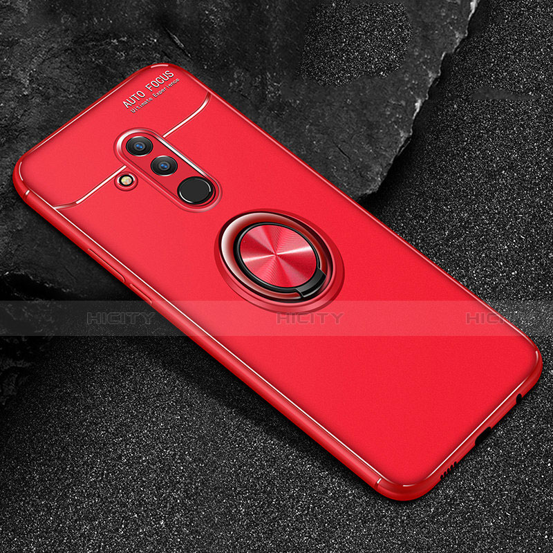 Funda Silicona Carcasa Ultrafina Goma con Magnetico Anillo de dedo Soporte A04 para Huawei Mate 20 Lite Rojo