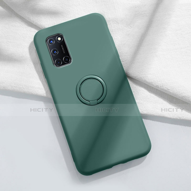 Funda Silicona Carcasa Ultrafina Goma con Magnetico Anillo de dedo Soporte A04 para Oppo A52