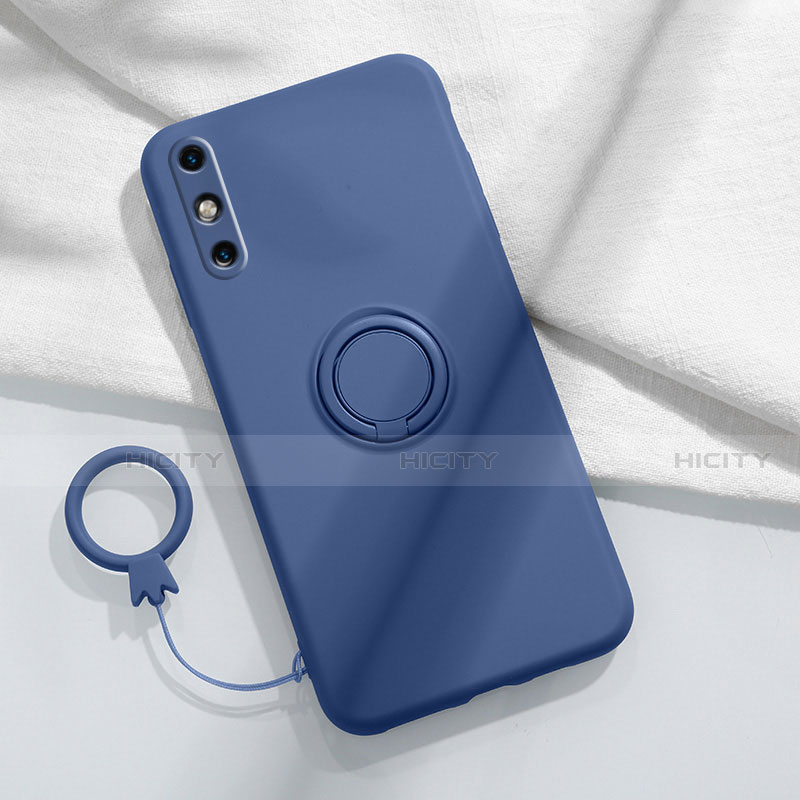 Funda Silicona Carcasa Ultrafina Goma con Magnetico Anillo de dedo Soporte A05 para Huawei Enjoy 10e