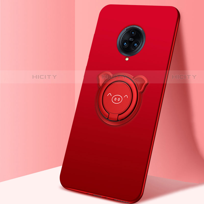 Funda Silicona Carcasa Ultrafina Goma con Magnetico Anillo de dedo Soporte A05 para Vivo Nex 3S Rojo