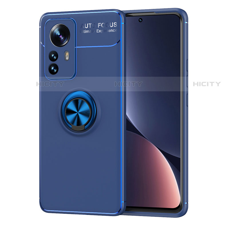 Funda Silicona Carcasa Ultrafina Goma con Magnetico Anillo de dedo Soporte A05 para Xiaomi Mi 12 Lite 5G Azul