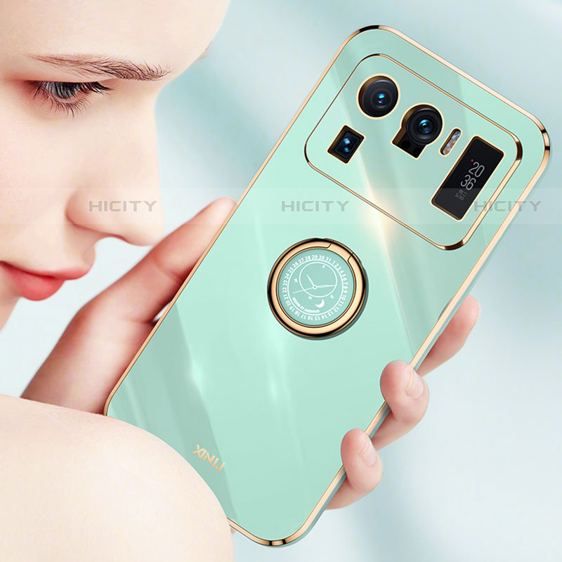 Funda Silicona Carcasa Ultrafina Goma con Magnetico Anillo de dedo Soporte A06 para Xiaomi Mi 11 Ultra 5G