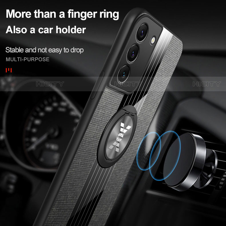 Funda Silicona Carcasa Ultrafina Goma con Magnetico Anillo de dedo Soporte A07 para Samsung Galaxy S23 Plus 5G