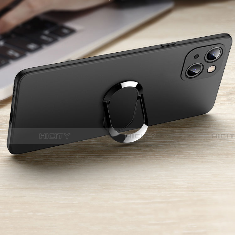 Funda Silicona Carcasa Ultrafina Goma con Magnetico Anillo de dedo Soporte A09 para Apple iPhone 13