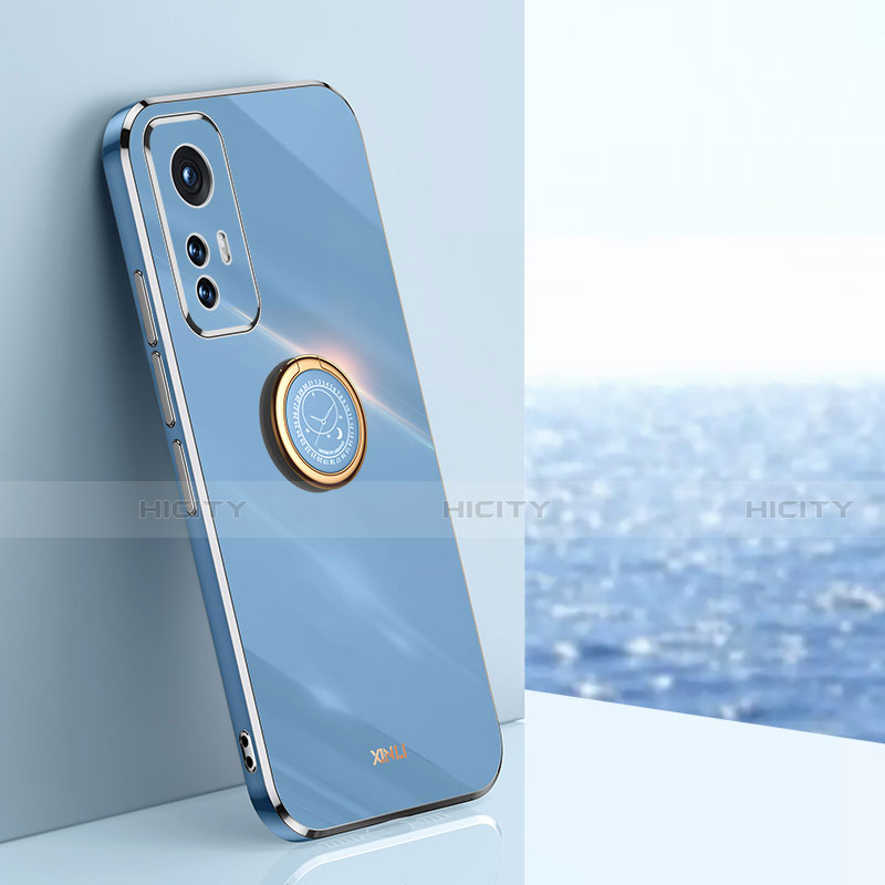 Funda Silicona Carcasa Ultrafina Goma con Magnetico Anillo de dedo Soporte A10 para Xiaomi Mi 12 5G Azul