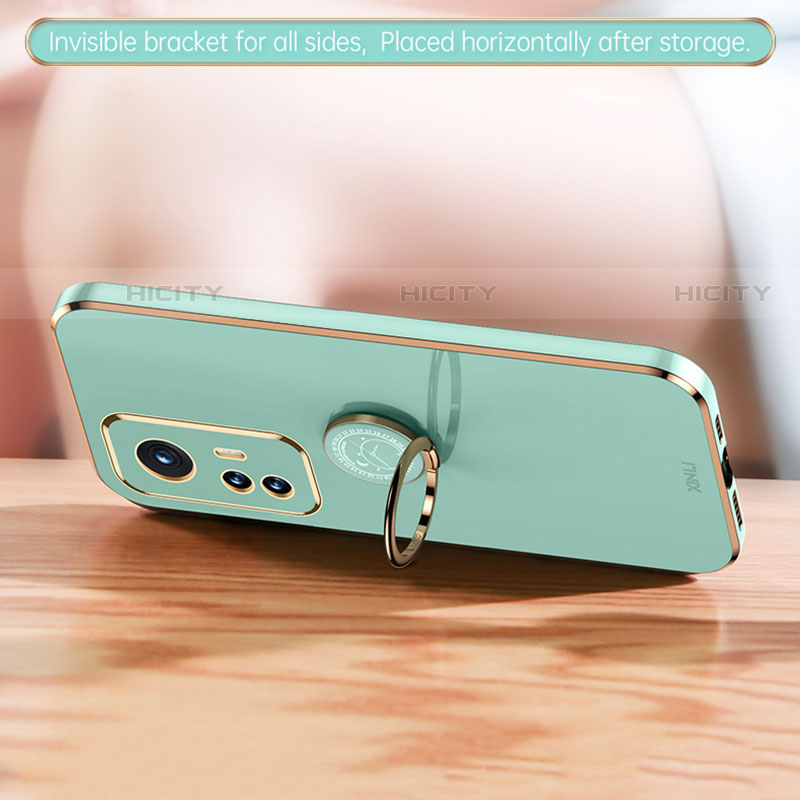 Funda Silicona Carcasa Ultrafina Goma con Magnetico Anillo de dedo Soporte A10 para Xiaomi Mi 12 Lite 5G