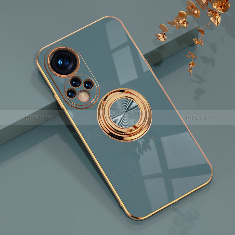 Funda Silicona Carcasa Ultrafina Goma con Magnetico Anillo de dedo Soporte AN1 para Huawei Honor 50 Pro 5G