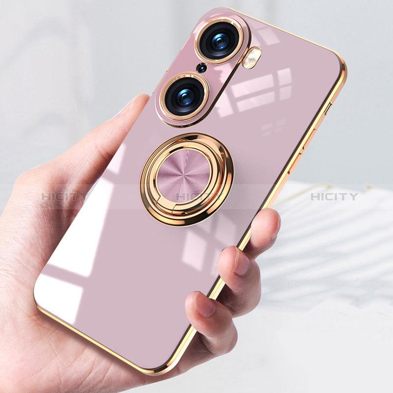 Funda Silicona Carcasa Ultrafina Goma con Magnetico Anillo de dedo Soporte AN1 para Huawei Honor 60 Pro 5G