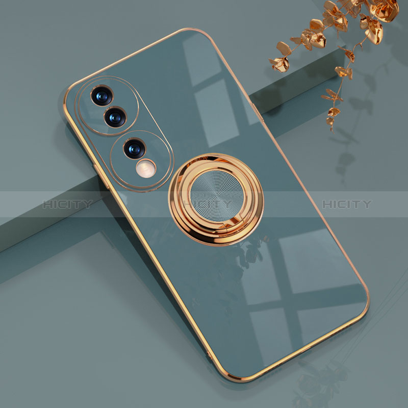 Funda Silicona Carcasa Ultrafina Goma con Magnetico Anillo de dedo Soporte AN1 para Huawei Honor 70 5G